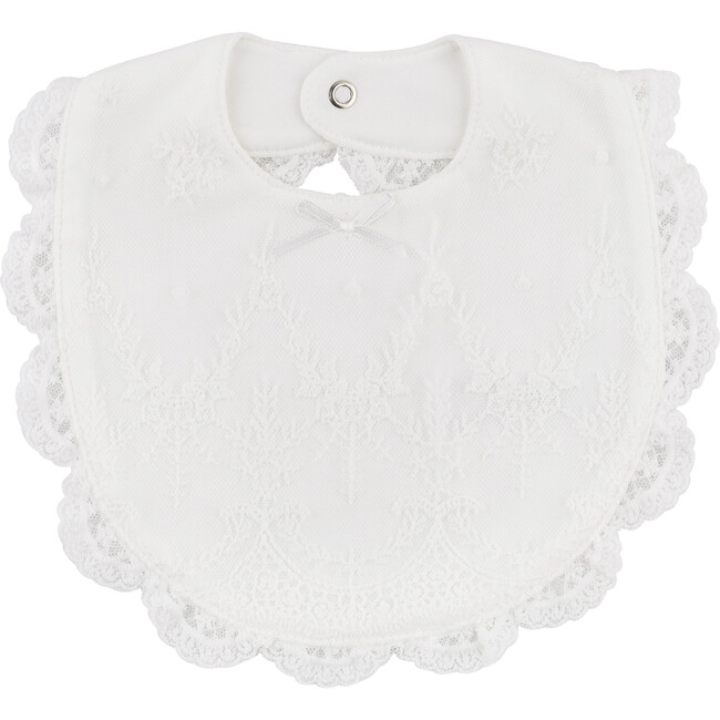 Lace Bib, Cream - Bibs - 1