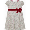 Ruby Floral Velvet Peter Pan Collar Party Dress, Gold - Dresses - 1 - thumbnail