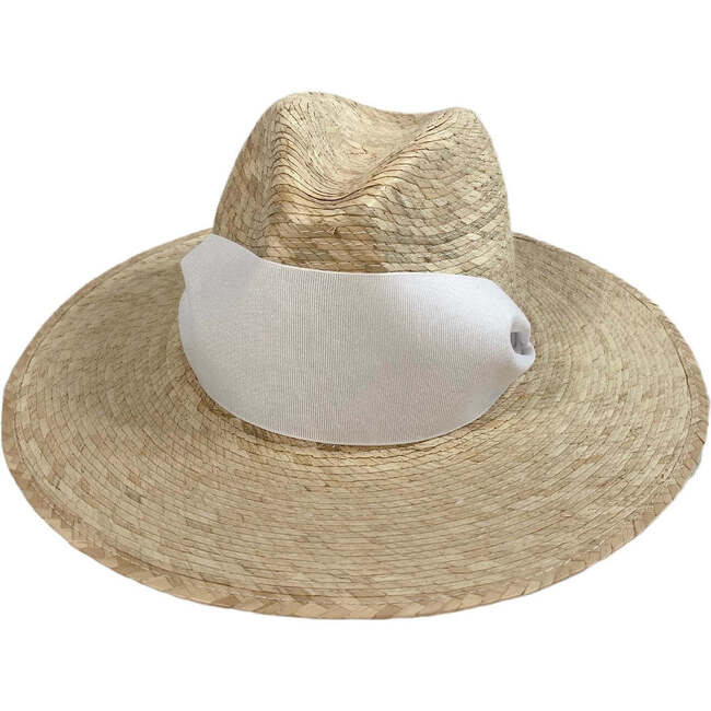 Women's Zinnia Wide & Short Brim Tennis & Croquet Ribbon Sun Hat, White