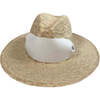 Women's Zinnia Wide & Short Brim Tennis & Croquet Ribbon Sun Hat, White - Hats - 1 - thumbnail