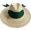 Women's Zinnia Wide & Short Brim Grosgrain Ribbon Masters Sun Hat, Green - Hats - 1 - thumbnail