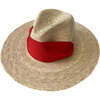 Women's Zinnia Wide & Short Brim Grosgrain Ribbon Sun Hat, Red - Hats - 4