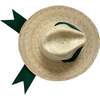 Women's Zinnia Wide & Short Brim Grosgrain Ribbon Masters Sun Hat, Green - Hats - 2