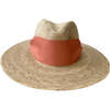 Women's Zinnia Wide & Short Brim Grosgrain Ribbon Sun Hat, Red - Hats - 6