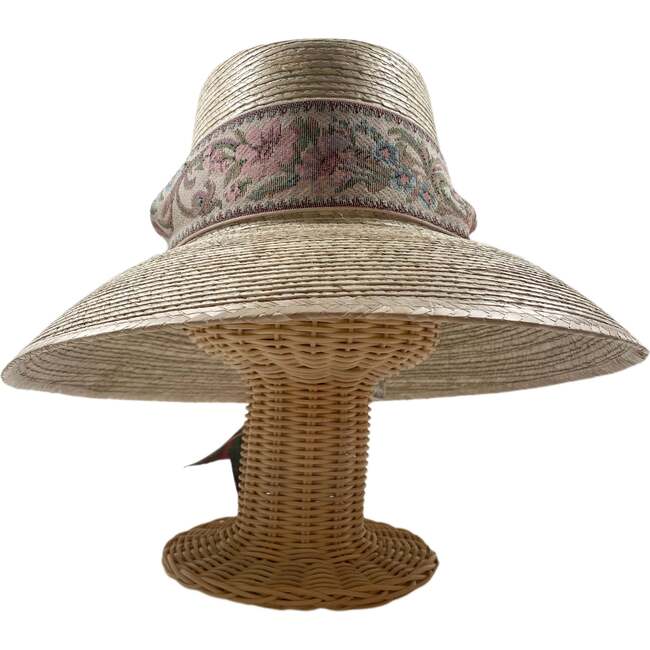 Women's Wildflower Pop-Up Retro Garden Ribbon Sun Hat, Natural