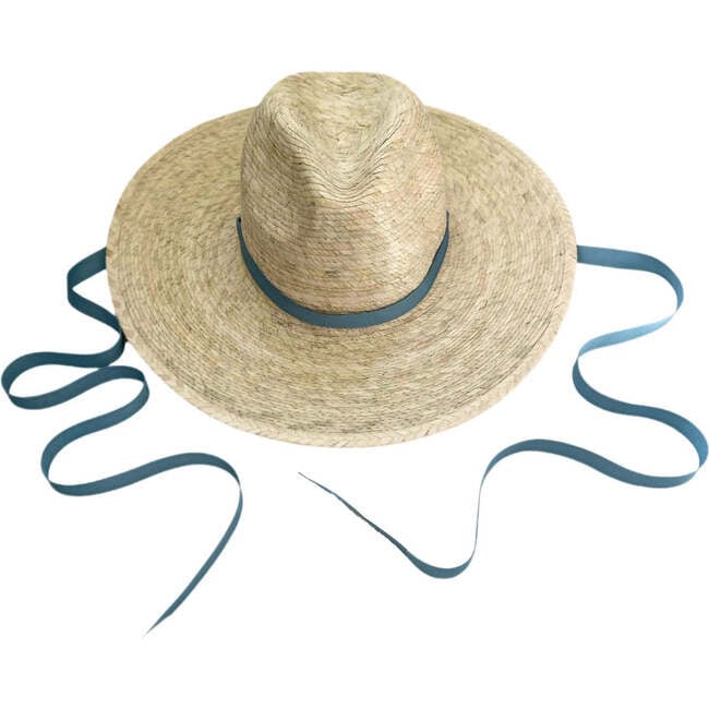 Women's Zinnia Classic Short Brim Long & Thin Grosgrain Ribbon Sun Hat, French Blue - Hats - 4