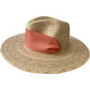 Women's Zinnia Wide & Short Brim Grosgrain Ribbon Sun Hat, Coral - Hats - 7