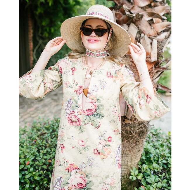 Women's Wildflower Pop-Up Retro Garden Ribbon Sun Hat, Natural - Hats - 6