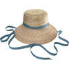 Little Girls Palmetto Long & Thin Grosgrain Ribbon Bucket Hat, French Blue - Hats - 1 - thumbnail