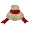 Women's Amaryllis Wide & Short Brim Grosgrain Ribbon Sun Hat, Red - Hats - 1 - thumbnail