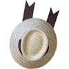 Women's Amaryllis Wide & Short Brim Grosgrain Ribbon Sun Hat, White - Hats - 4