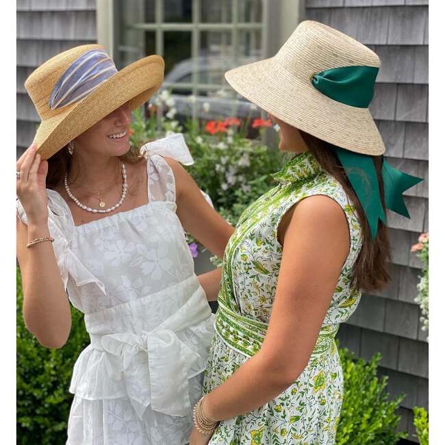 Women's Clematis Wide & Short Brim Grosgrain Ribbon Bucket Hat, Coral - Hats - 6