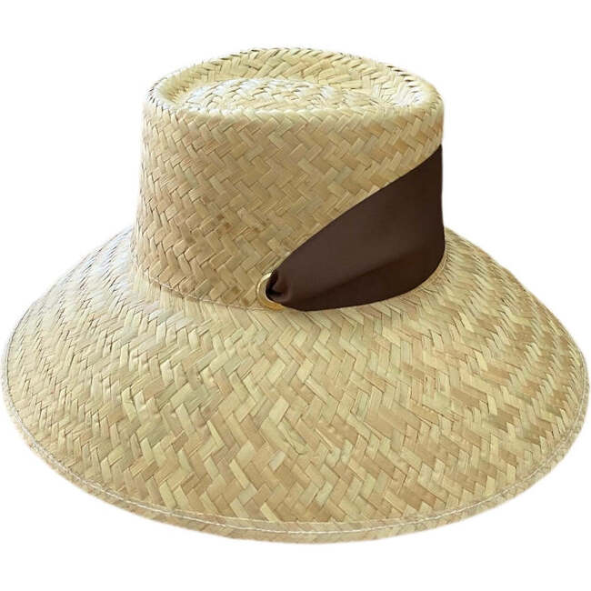 Women's Amaryllis Wide & Short Brim Grosgrain Ribbon Sun Hat, Dark Brown - Hats - 7