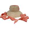 Little Girls Palmetto Long Coral Grosgrain Ribbon Bucket Hat, Rust - Hats - 6