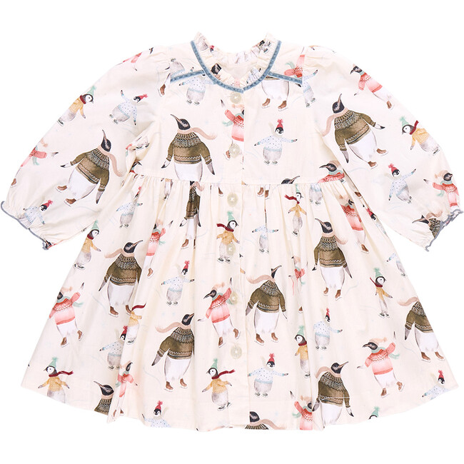 Girls Charlie Dress , Penguins On Ice