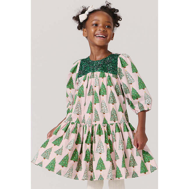 Girls Fiona Dress , Pink Trees - Dresses - 2