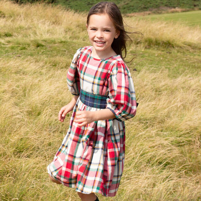 Girls Ruby Dress , Holiday Tartan - Dresses - 2