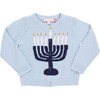 Girls Maude Sweater , Blue Menorah - Sweaters - 1 - thumbnail