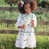 Girls Fiona Dress , Holly Embroidery - Dresses - 2