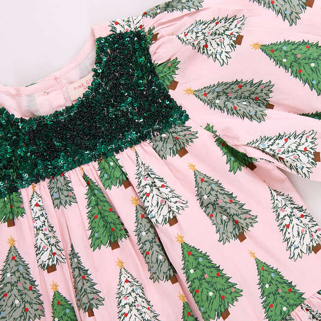 Girls Fiona Dress , Pink Trees - Dresses - 4