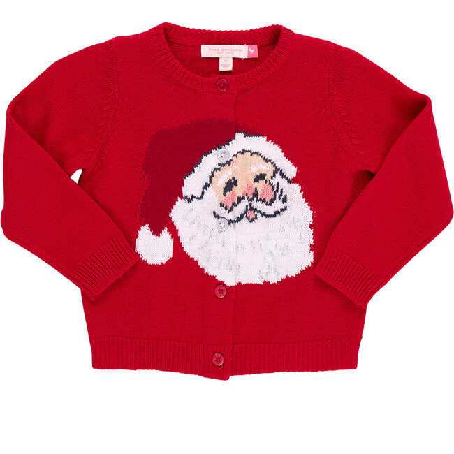 Girls Maude Sweater , Red Santa - Sweaters - 1