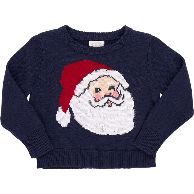 Boys Oliver Sweater , Navy Santa