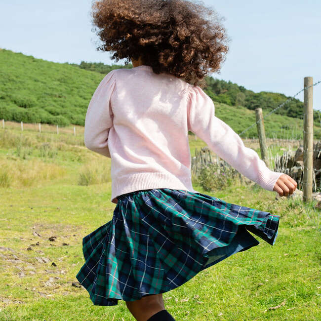 Girls Gianna Skirt , Green Tartan - Skirts - 2