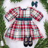 Girls Ruby Dress , Holiday Tartan - Dresses - 6