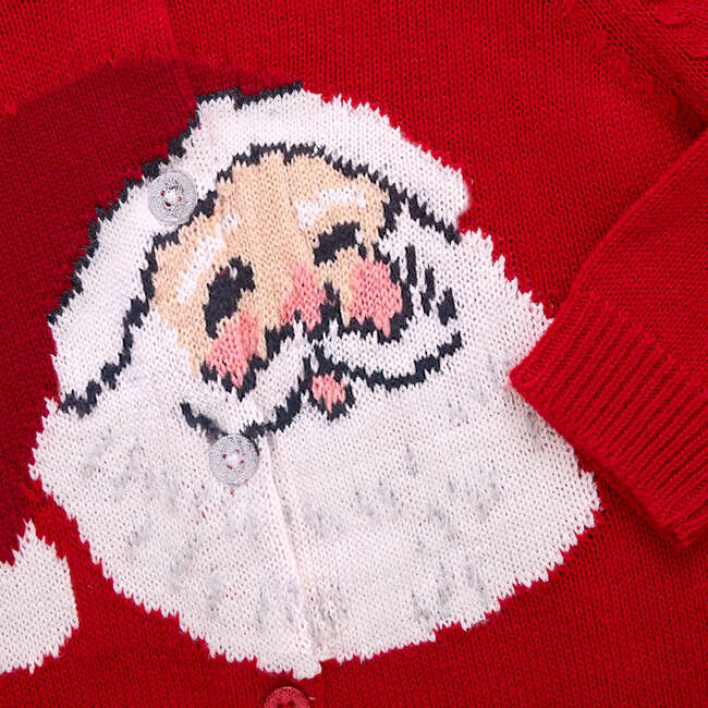 Girls Maude Sweater , Red Santa - Sweaters - 3