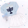 Girls Maude Sweater , Blue Menorah - Sweaters - 5