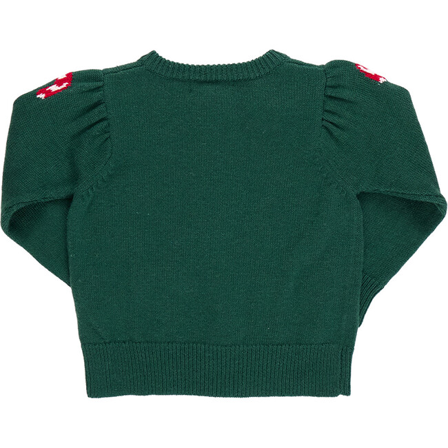 Girls Constance Sweater , Green Candy Cane Bows - Sweaters - 5