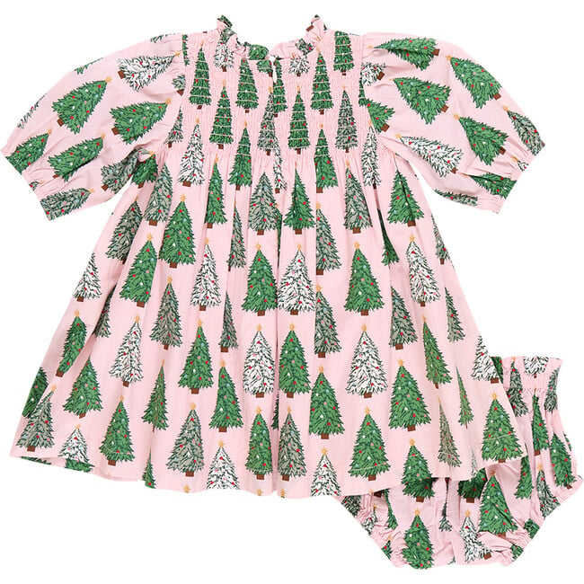 Baby Girls Stevie Puff Sleeve Dress Set , Pink Trees - Dresses - 6