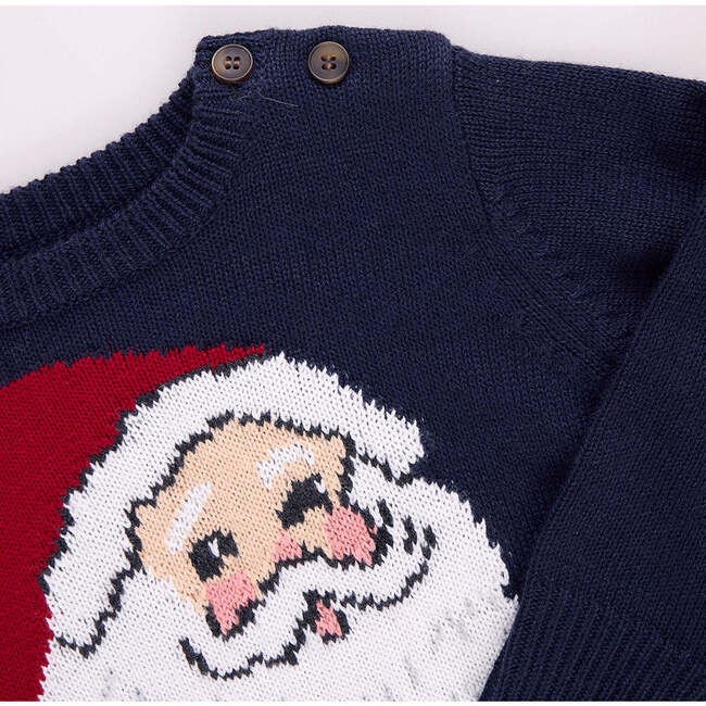 Baby Boys Oliver Sweater , Navy Santa - Sweaters - 3