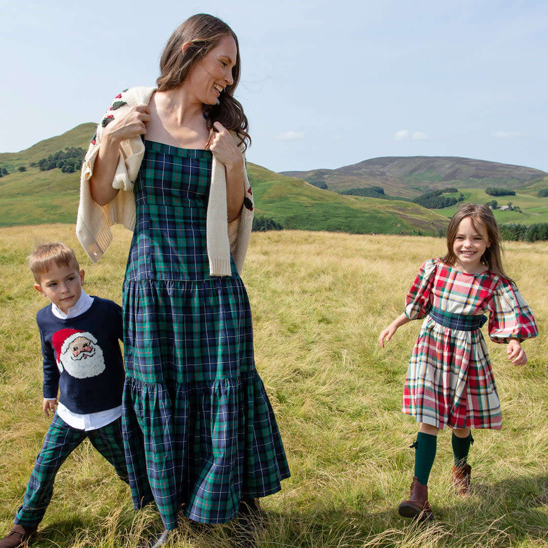 Womens Marilyn Dress , Green Tartan - Pink Chicken Dresses