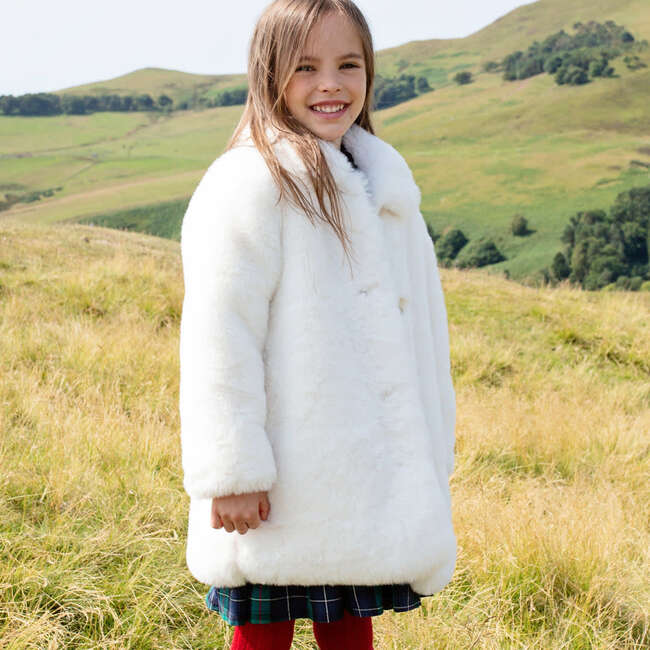 Girls Fur Kate Coat , Snow White - Coats - 2