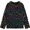 Star Print Long Sleeve T-Shirt Foil, Black - T-Shirts - 1 - thumbnail