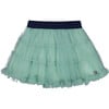 Mesh Tired Frilled Mini Skirt, Turquoise - Skirts - 1 - thumbnail