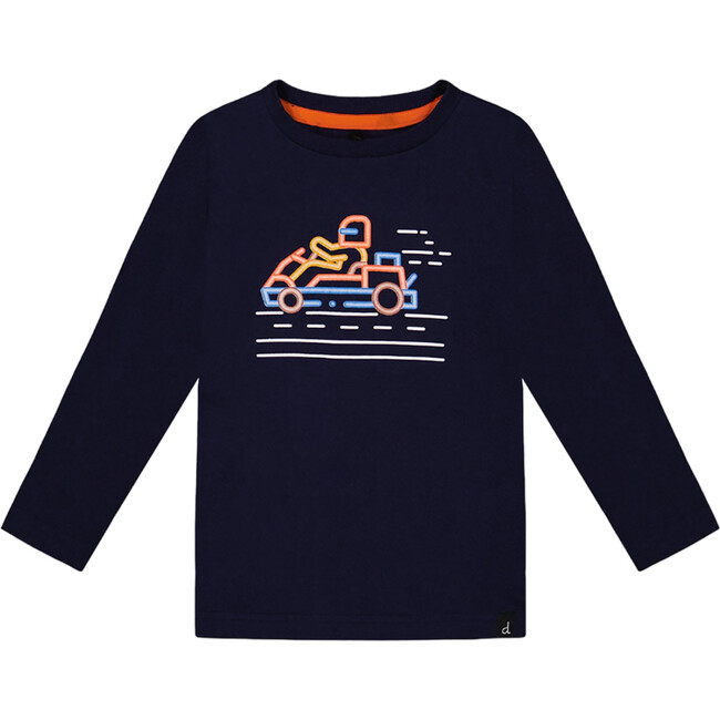 Graphic Print Long Sleeve T-Shirt, Navy