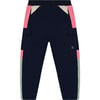 Color-Block Side Panel Cargo Jogging Pant, Navy - Sweatpants - 1 - thumbnail