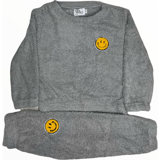 Grey Bright Smile Patch Fuzzy Set