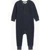 Crosby Waffle Knit Henley Romper, Navy - Rompers - 1 - thumbnail