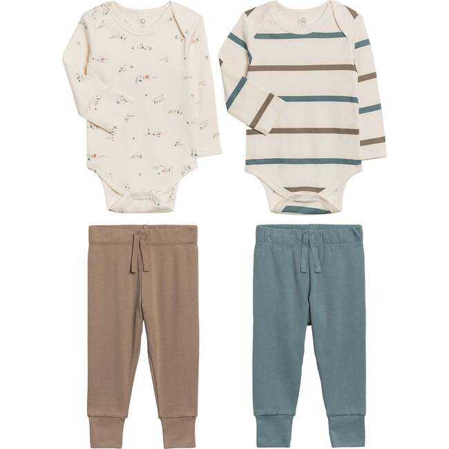 4-Piece Baby Mix & Match Bundle, Teal - Mixed Apparel Set - 1