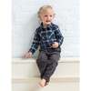 Lev Flannel Long Sleeve Collared Button Down Shirt, Navy Plaid - Shirts - 2