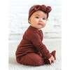 Kit Ribbed Zipper Footie, Garnet - Footie Pajamas - 3