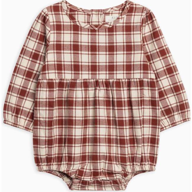 Bristol Flannel Bubble Romper, Garnet Plaid