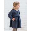 Nina Waffle Knit Ruffle Waist Dress, Navy - Dresses - 3