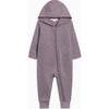 Greer Fleece Hooded Zipper Romper, Starlight / Fog - Rompers - 1 - thumbnail