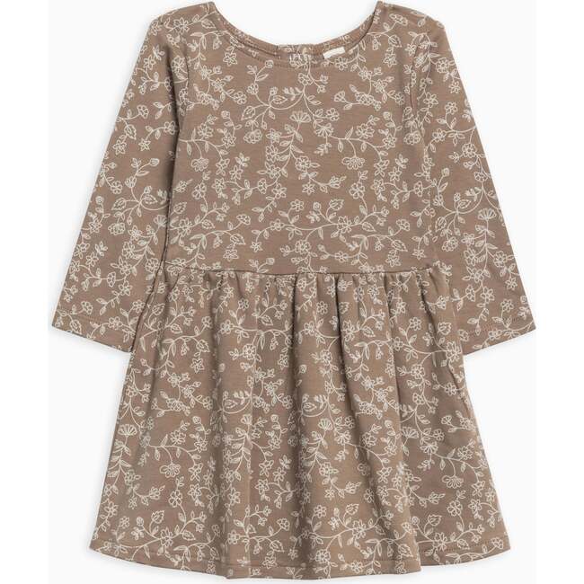 Stella Long Sleeve Swing Dress, Pip Floral/Taupe - Dresses - 1