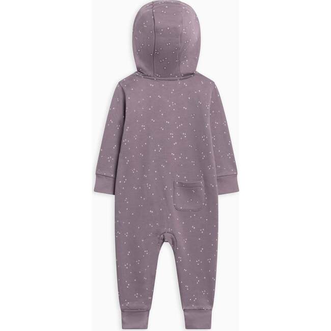 Greer Fleece Hooded Zipper Romper, Starlight / Fog - Rompers - 2