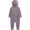 Greer Fleece Hooded Zipper Romper, Starlight / Fog - Rompers - 2